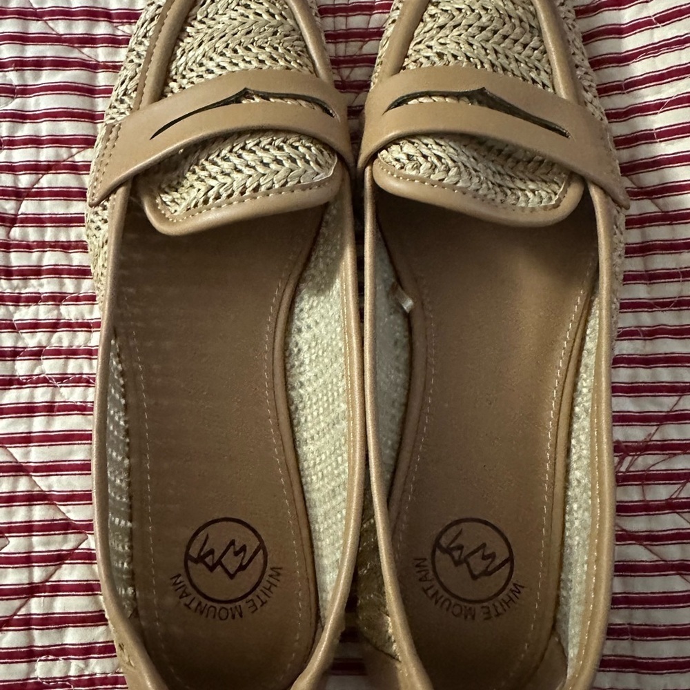 White Mountain Tan Flats with Woven Pattern